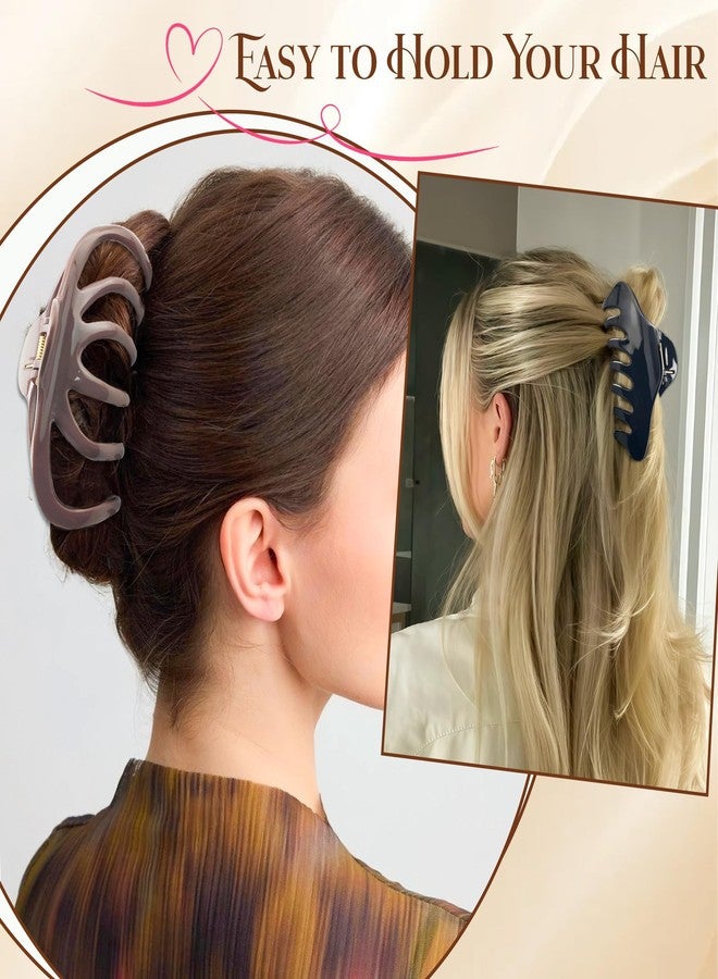 Jyukan Silicone Hair Clips for Women Soft Claw Clip for Thick and Thin Hair Non-Slip Flexible Strong Hold Hair Claws 6 Pack (Khaki, Coffee, Black) - Image 4